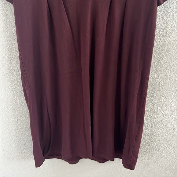 Fighting Eel Eggplant Maroon Purple V Neck Stretchy Dress Hawaii Paradise Aloha - Picture 4 of 6